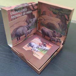 ENDANGERED ANIMALS OF INDIA - GREATER ONE-HORNED RHINOCEROS (COLOR SOUVENIR COIN)