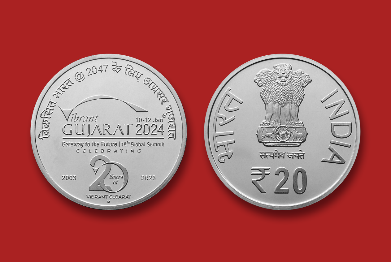 20 Years of Vibrant Gujarat summit (Denomination of `20) Proof -Folder Packing- FGCO001434 - Image 2