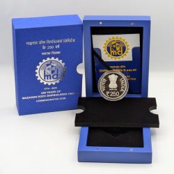 250 Years of Mazagon Dock Shipbuilders limited(Denomination of `250) Proof -Wooden Packing - FGCO001613