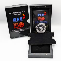 150 Years of Bombay Stock Exchange (Denomination of ₹ 150) Proof -Wooden Packing – FGCO001653