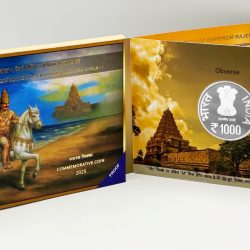 1000 Years of Naval Expedition of Emperor Rajendra Chola – I Denomination of ₹ 1000 Proof -Folder Packing – FGCO001930